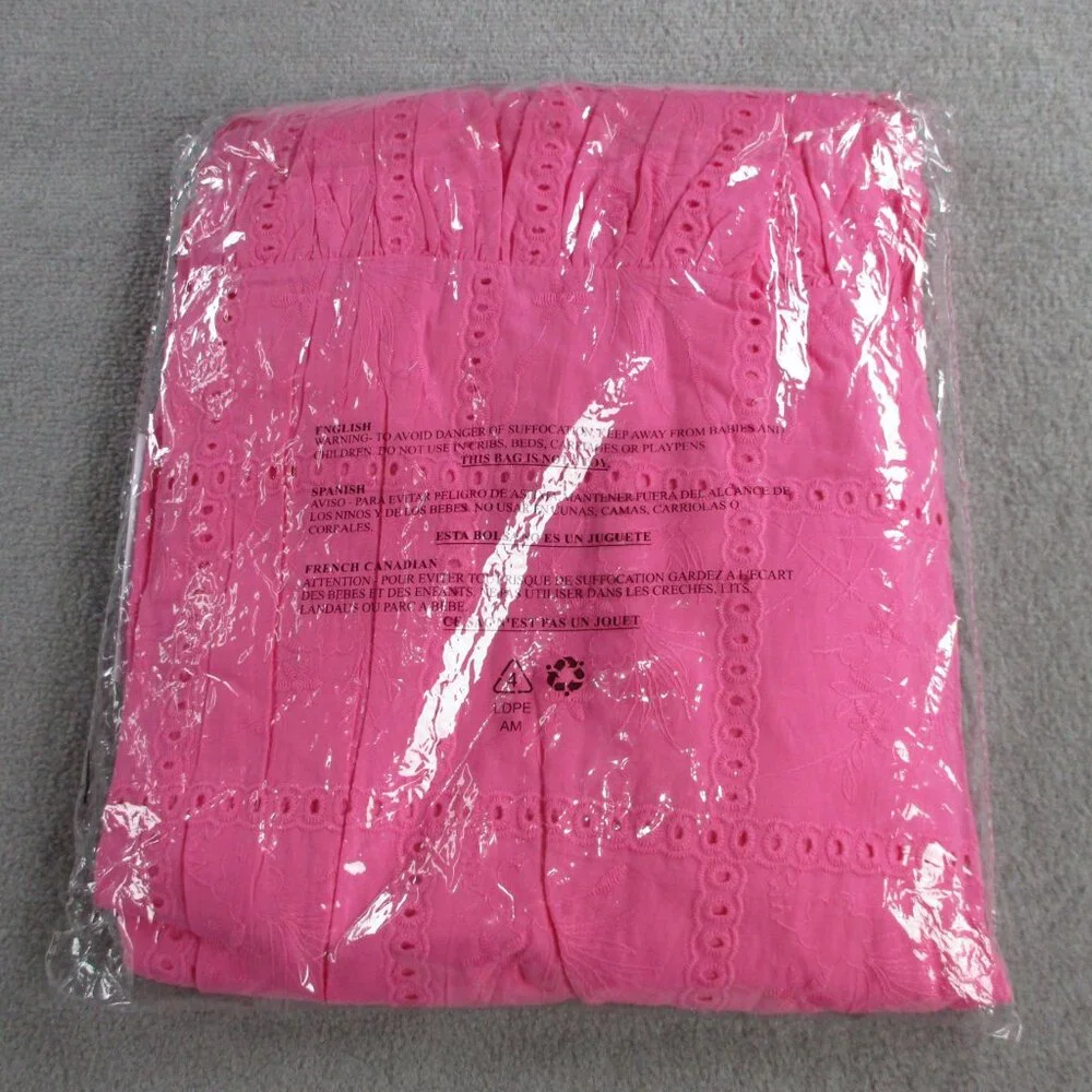 J Marie Presley Eyelet Midi Dress Womens Medium Pink Lace Lined NEW - Picture 3 of 6